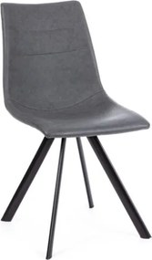 Sedie Da Interno Imbottite In Ecopelle Gambe Nere Alva Pu Grigio Bizzotto - 4 Pz