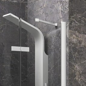 Porta doccia 80cm battente e fisso colore bianco | KT4000B - KAMALU