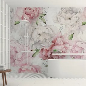 Carta da parati in Fibra di Vetro Pastel Peonies