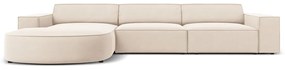 Divano angolare in velluto beige (angolo sinistro) Jodie - Micadoni Home
