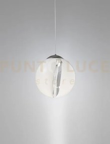 Poc sospensione 25l cristallo bianco nickel nero satinato l22cc led...