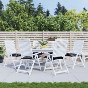 Cuscini Per Sedia 6 Pz A Quadri Neri 50x50x7 Cm Tessuto Oxford /