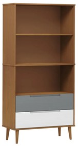 Libreria molde marrone 85x35x170,5 cm in legno massello di pino