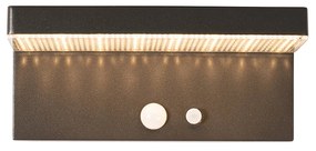 Lampada da parete per esterni grigio scuro con LED e luce dimmerabile a energia solare - Sunnie