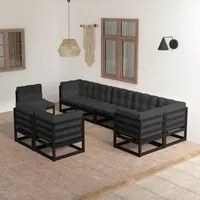 Set Divani da Giardino 9 pz con Cuscini Legno Massello di Pino cod mxl 38002