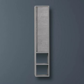 Pensile in nobilitato melaminico colore cemento 150 cm con anta soft-close