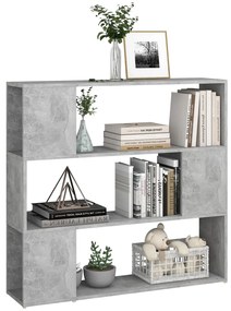 Libreria/divisorio grigio cemento 100x24x94 cm