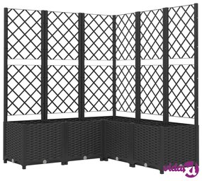 vidaXL Fioriera da Giardino con Graticcio Nero 120x120x136 cm in PP