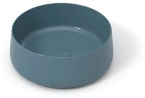 Lavabo da appoggio OLYMPIA CERAMICA tondo piletta non inclusa in ceramica petrolio piletta non inclusa