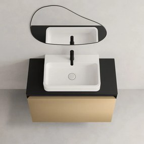 Mobile da bagno sospeso sotto lavabo L 59.5 x H 40 x P 45.5 cm giallo, 1 cassetto Fusion