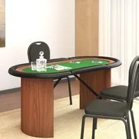 Tavolo da Poker 10 Giocatori Verde 160x80x75 cm 80408