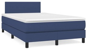 Letto a Molle con Materasso e LED Blu 120x190 cm in Tessuto