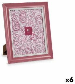 Cornice Portafoto Cristallo Rosa Plastica (6 Unità) (2 x 31 x 26 cm)