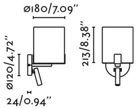 FARO 20053 - Applique a LED NILA 1xE27/15W/230V + LED/3W color crema/nero