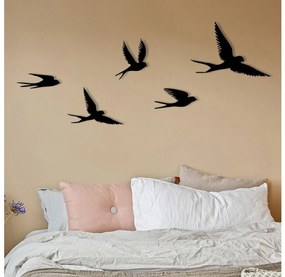 SET 5x Decorazione da muro uccelli metallo