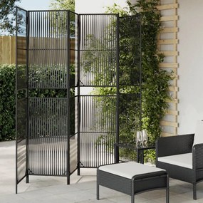 Divisorio Per Ambienti A 6 Pannelli Nero İn Polyrattan /