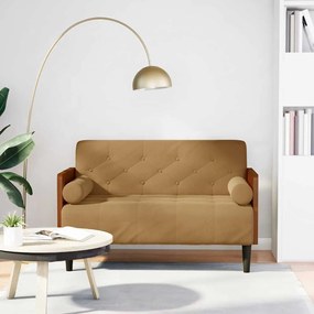 Divano Divanetto Con Cuscini Bolster Marrone 110 Cm Velluto /