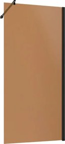 Box doccia walk-in 120cm in vetro temperato bronzo e profilo nero Klug