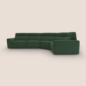 Clark Divano modulare angolare REVERSIBILE con opzione relax elettrico in tessuto smacchiabile impermeabile T17