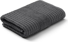 Asciugamano tipo terry grigio scuro in cotone organico 50x100 cm Check – JUNA