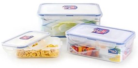 SET 3x Contenitore alimenti LOCK blu/trasparente