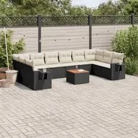 Set Divani da Giardino 11 pz con Cuscini in Polyrattan Nerocod mxl 88973