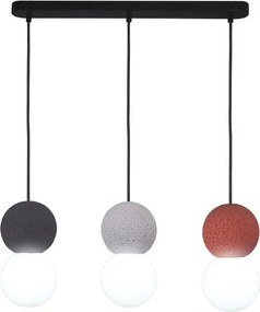 Lampadario Design Biglia multicolore paralume bianco 3x E27