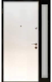 Porta blindata MASTER Silentium Oak L 90 x H 210 cm con vetro in PVC rovere/bianco, apertura spingere a destra, falso telaio incluso