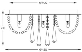 Zuma Line 19157M - Plafoniera SENSI 6xG9/25W/230V diametro 45 cm cromo
