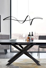 Lampadario LED design Carola nero, luce naturale 1500 lumen, NOVECENTO