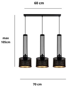 Lampadario a sospensione con filo ELIS 3xE27/60W/230V