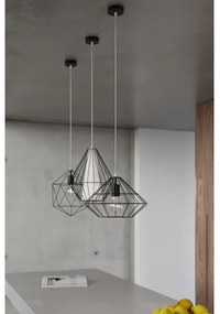 Lampadario a sospensione con filo DEMI 1xE27/60W/230V nero/bianco