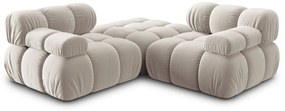 Divano angolare componibile beige (con composizione variabile) con rivestimento in velluto Bellis – Micadoni