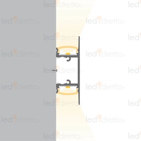 Profilo a Parete Bidirezionale (per striscia LED) - 1 e 2 metri Variante Lunghezza 2 Metri