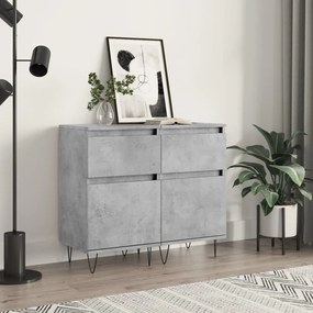 Credenze 2 Pz Grigio Cemento 40x35x70 Cm İn Legno Multistrato /