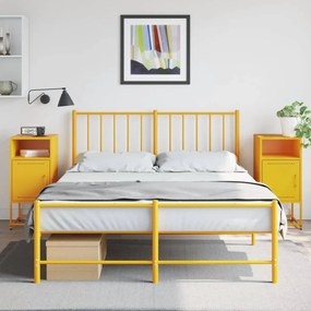 Comodini 2 Pz Giallo Senape 36x39x78 Cm İn Acciaio /