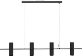Lampadario Lineare a Sospensione 8xGU11 in Pietra Nera