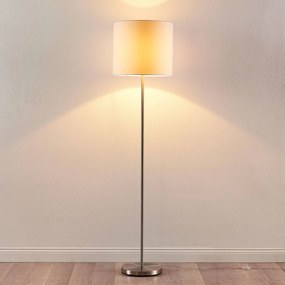 Lindby Parsa - lampada da terra in tessuto bianco