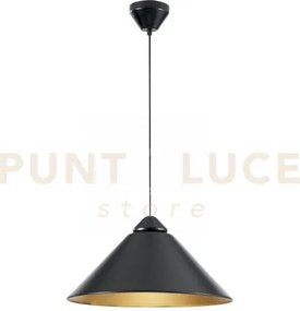 Lampadario a sospensione bigbang nera e oro 1 luce attacco e27 49x2...