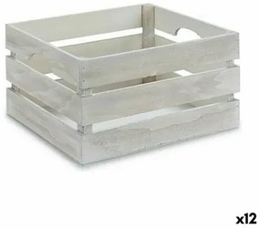 Scatola Decorativa Bianco Legno 36 x 18 x 26 cm (12 Unità)