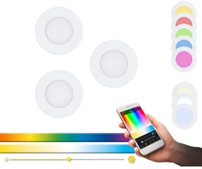 Eglo 32881 - Set 3x faretti da incasso LED RGB dimmerabili FUEVA-C 1xLED/3W/230V
