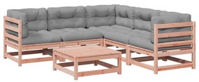 Set divani giardino 6 pz cuscini legno massello abete douglas