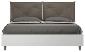 Letto senza rete 160x190 cuscinatura similpelle cappuccino Egos Appia