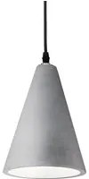 Sospensione Industrial-Minimal Oil-2 Metallo Cemento Grigio 1 Luce E27