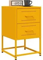 Comodini 2 pz Giallo Senape 36x39x60,5 cm in Acciaio 846465