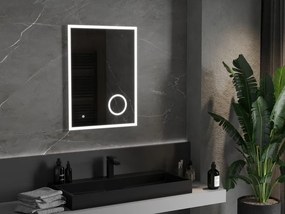 Mexen Kala specchio da bagno retroilluminato con specchietto cosmetico 60 x 80 cm, LED 6000K, anti-appannamento