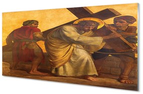 Pannello paraschizzi cucina Gesù attraversa il popolo 100x50 cm