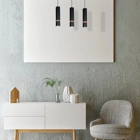 Lampadario a sospensione con filo VIDAR 3xGU10/25W/230V nero