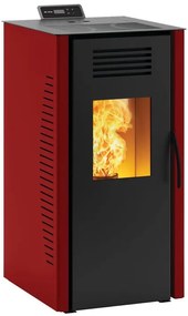 Stufa a pellet ventilata Burano  8 WI-FI plus 8 kW rosso