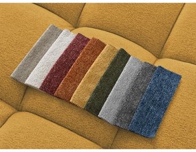 Divano angolare color senape allungabile e con contenitore (penisola a sinistra/chaise lounge) con rivestimento in ciniglia Everest – Bobochic Paris